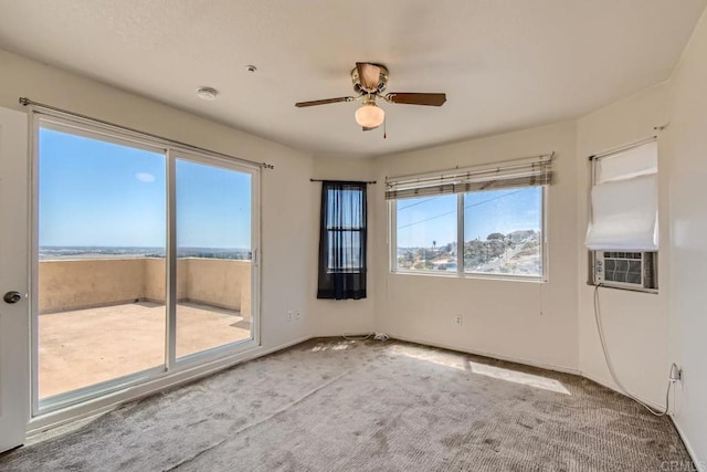 1413 San Miguel Ave, Spring Valley, CA 91977 - spare room featuring cooling unit, carpet, and a ceiling fan