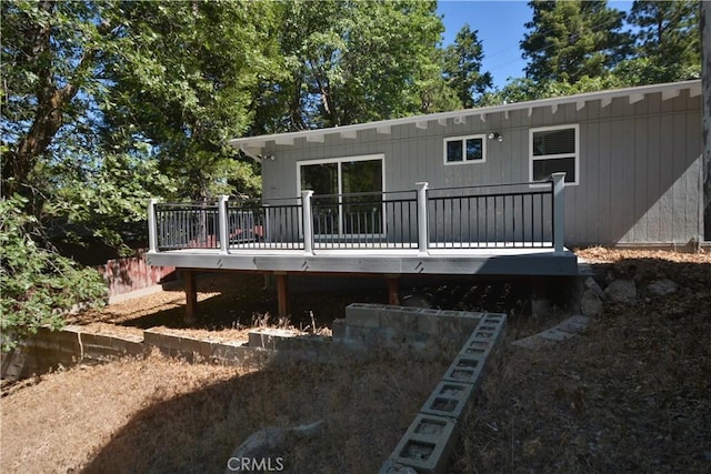 30607 Live Oak Dr, Running Springs, CA 92382 - back of property featuring a deck