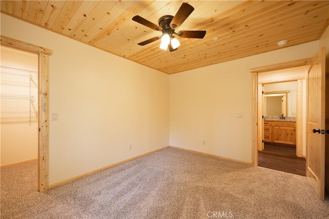 418 Los Angeles Ave, Sugarloaf, CA 92386 - spare room with carpet, wooden ceiling, ceiling fan, and a smoke detector