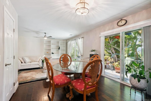 139 Parnassus Cir, Oceanside, CA 92054 - dining area with wood-type flooring and ceiling fan
