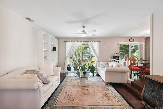 139 Parnassus Cir, Oceanside, CA 92054 - living area with wood finished floors and ceiling fan