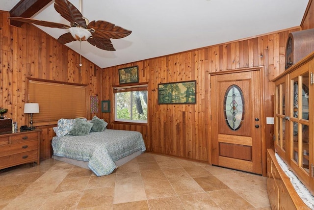 139 Parnassus Cir, Oceanside, CA 92054 - bedroom featuring wood walls and lofted ceiling
