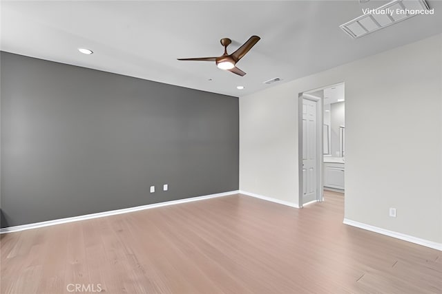 27422 Pioneer Ct, Valencia, CA 91381 - spare room with a ceiling fan, wood finished floors, and recessed lighting