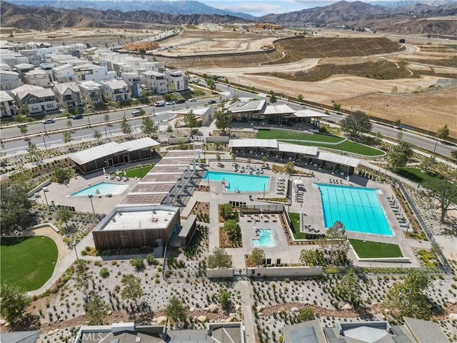 27422 Pioneer Ct, Valencia, CA 91381 - aerial view of a pool area and a mountainous background