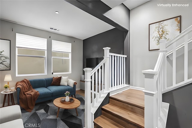 27422 Pioneer Ct, Valencia, CA 91381 - staircase featuring wood finished floors