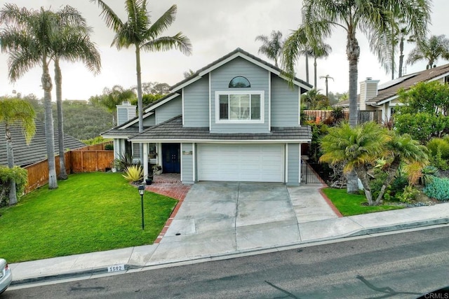 1592 Hawk View Dr, Encinitas, CA 92024 - traditional-style home featuring a garage and driveway