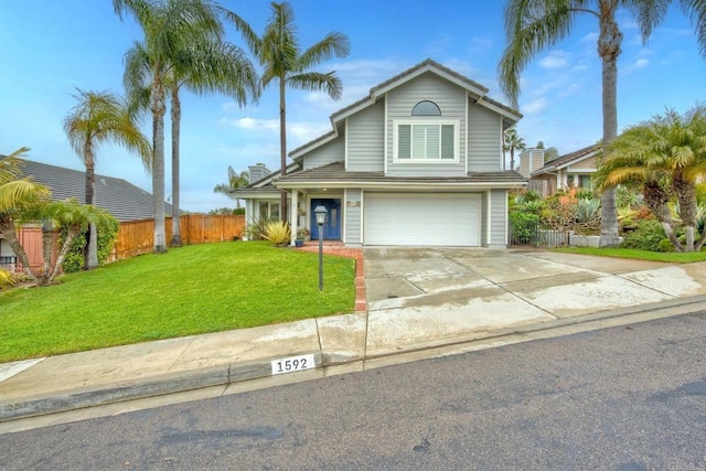 1592 Hawk View Dr, Encinitas, CA 92024 - traditional-style house featuring an attached garage and driveway