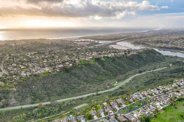 1592 Hawk View Dr, Encinitas, CA 92024 - aerial view at dusk of a water view and a residential view