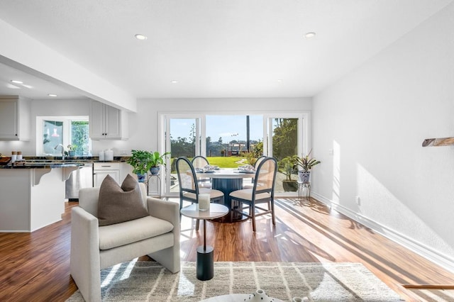 1592 Hawk View Dr, Encinitas, CA 92024 - dining space featuring wood finished floors and recessed lighting