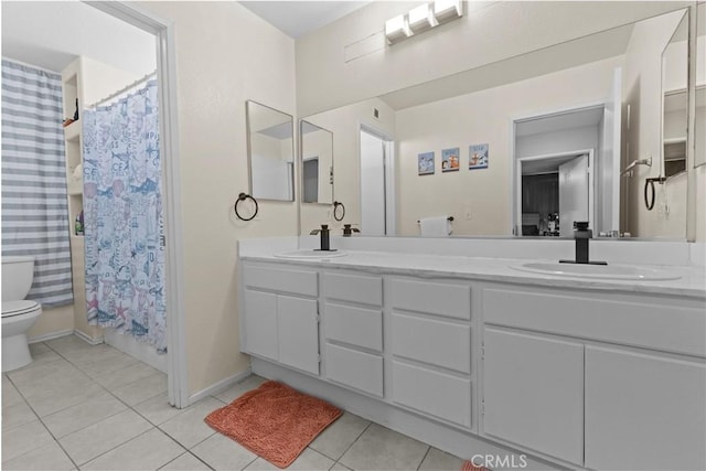 1142 Juniper Ct, San Jacinto, CA 92582 - full bath with tile patterned flooring and double vanity