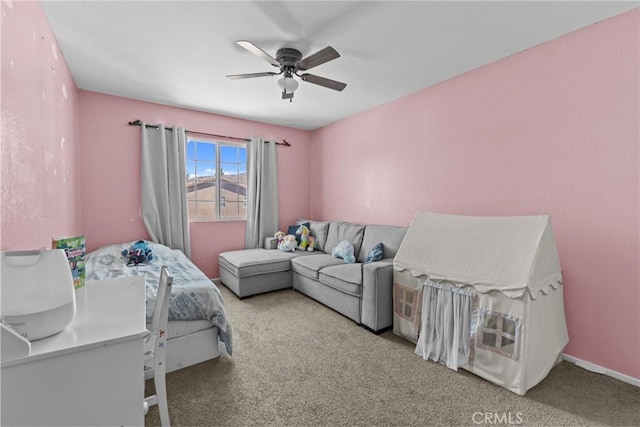 1142 Juniper Ct, San Jacinto, CA 92582 - carpeted bedroom featuring a ceiling fan