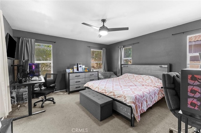 1142 Juniper Ct, San Jacinto, CA 92582 - bedroom featuring carpet flooring, a desk, and a ceiling fan