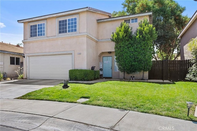 1142 Juniper Ct, San Jacinto, CA 92582 - view of front of home featuring an attached garage, driveway, and stucco siding