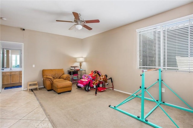 83315 Stagecoach Rd, Indio, CA 92203 - recreation room featuring ceiling fan and light tile patterned flooring