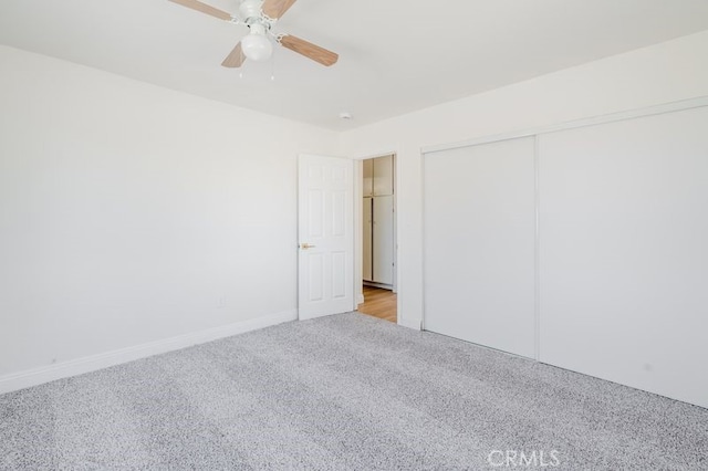 16233 Manzanita St, Hesperia, CA 92345 - unfurnished bedroom featuring light colored carpet, a closet, and a ceiling fan