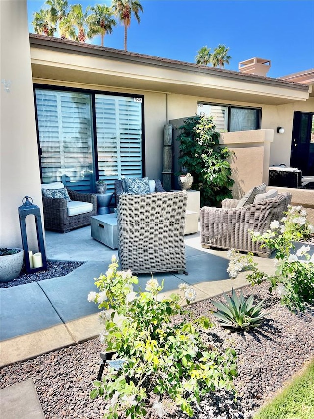 76376 Sweet Pea Way, Palm Desert, CA 92211 - view of patio featuring an outdoor living space