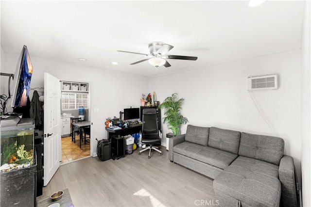 629 E 93rd St, Los Angeles, CA 90002 - office space featuring ceiling fan and light wood-style floors