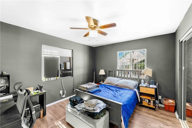 629 E 93rd St, Los Angeles, CA 90002 - bedroom featuring wood finished floors and ceiling fan