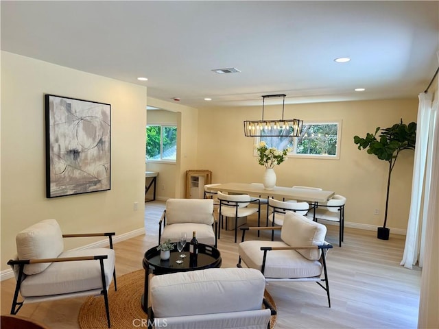 1319 Riedel Ave, Fullerton, CA 92831 - dining area with light wood-style floors, recessed lighting, and a chandelier