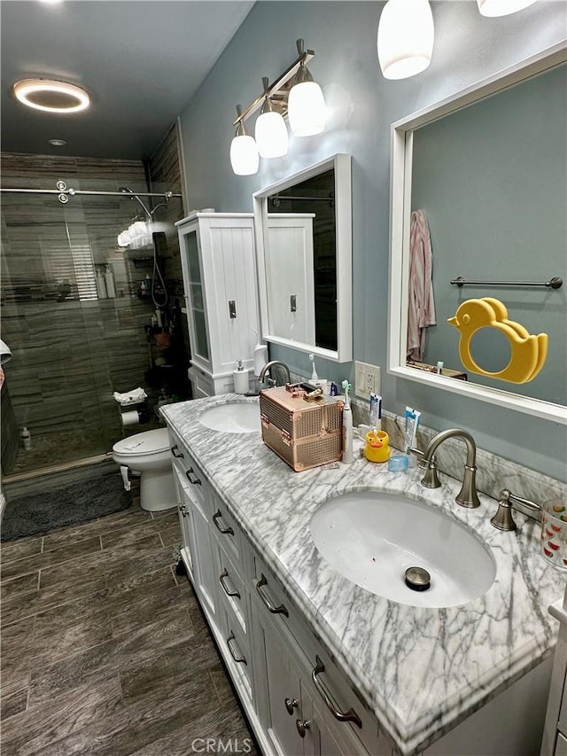 14811 Alexander St, San Fernando, CA 91345 - bathroom with double vanity and a shower stall
