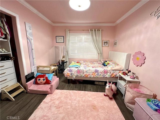 14811 Alexander St, San Fernando, CA 91345 - bedroom featuring wood finished floors and ornamental molding