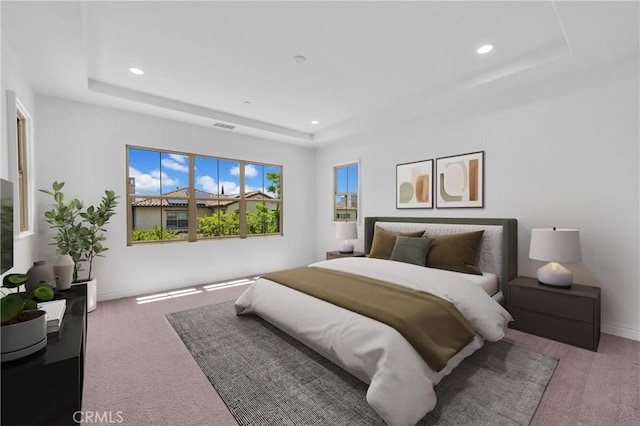 65 Rexford, Irvine, CA 92620 - bedroom with a tray ceiling, carpet floors, and recessed lighting