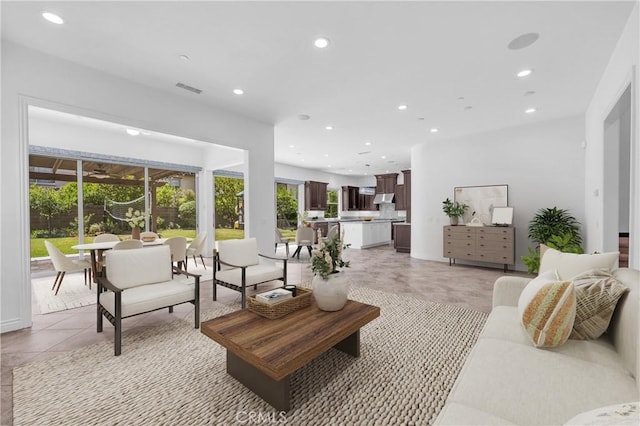 65 Rexford, Irvine, CA 92620 - living area featuring recessed lighting and light tile patterned flooring