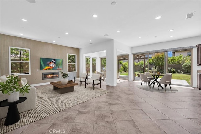 65 Rexford, Irvine, CA 92620 - living area with recessed lighting and a glass covered fireplace