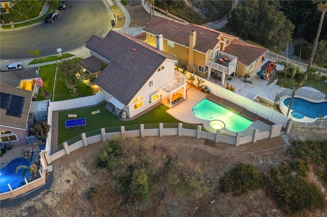 747 Highland View Dr, Corona, CA 92882 - aerial view of a pool area