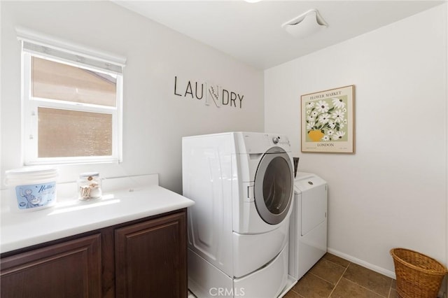 23004 Seattle Ridge Rd, Wildomar, CA 92595 - laundry room featuring washer and clothes dryer, cabinet space, and tile patterned flooring