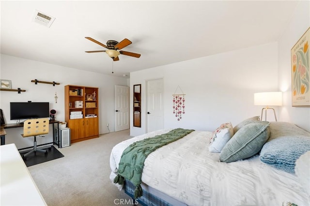 23004 Seattle Ridge Rd, Wildomar, CA 92595 - carpeted bedroom featuring a ceiling fan