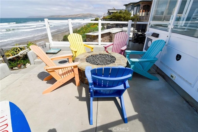 3436 Studio Dr, Cayucos, CA 93430 - balcony featuring a fire pit and a water view