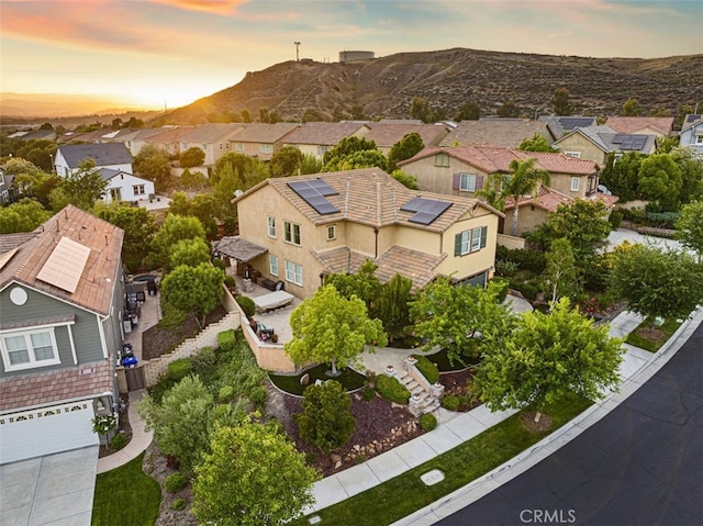 22517 Skipping Stone Dr, Saugus, CA 91350 - aerial view at dusk of a residential view and a mountain view