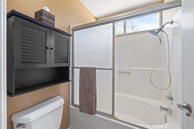 11361 Foxglove Ln, Corona, CA 92878 - full bathroom featuring combined bath / shower with glass door and a textured wall
