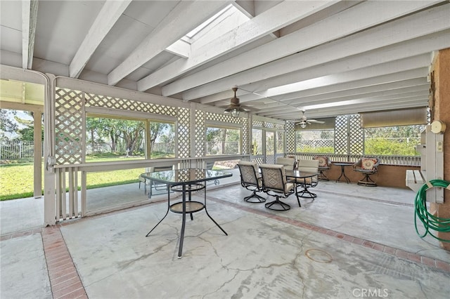 11361 Foxglove Ln, Corona, CA 92878 - sunroom with a ceiling fan, healthy amount of natural light, and outdoor dining space