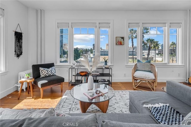 360 W Ocean Blvd Unit 402, Long Beach, CA 90802 - living room with healthy amount of natural light, wood finished floors, and radiator