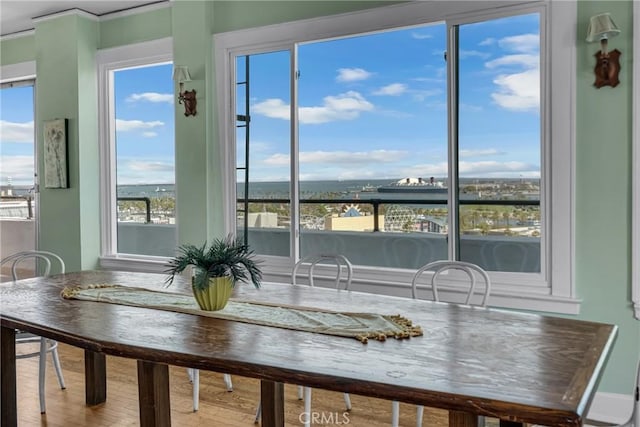 360 W Ocean Blvd Unit 402, Long Beach, CA 90802 - dining space with plenty of natural light and a water view