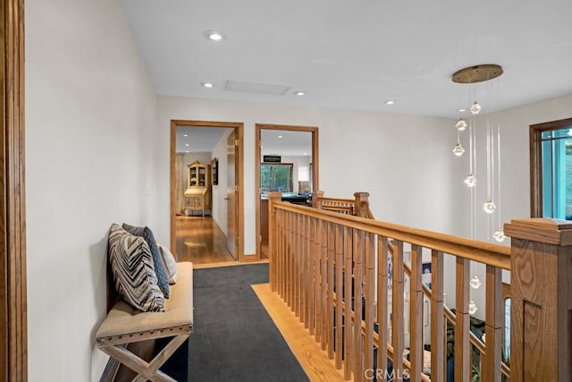 24630 Kittridge St, West Hills, CA 91307 - corridor with an upstairs landing and recessed lighting