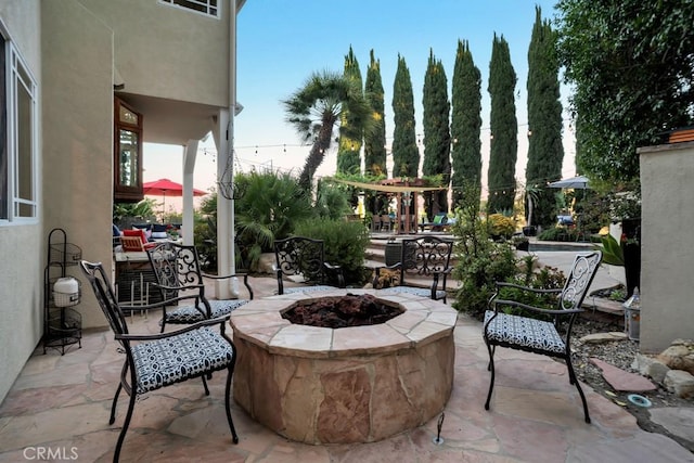24630 Kittridge St, West Hills, CA 91307 - view of patio with a fire pit