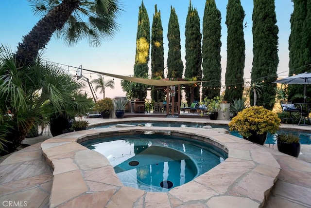 24630 Kittridge St, West Hills, CA 91307 - outdoor pool featuring an in-ground hot tub and a patio area