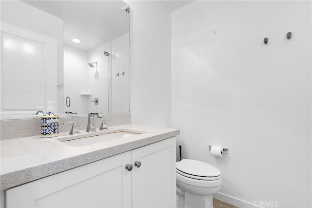 403 Aura Dr, Costa Mesa, CA 92626 - full bathroom with vanity, tiled shower, and recessed lighting