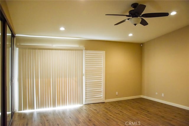 6584 E Paseo Diego, Anaheim, CA 92807 - spare room featuring wood finished floors, ceiling fan, and recessed lighting