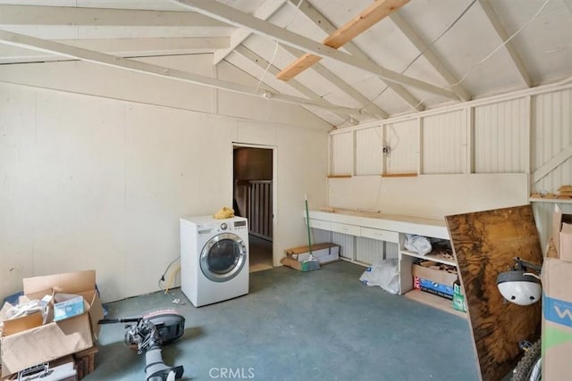 930 Davis Place Rd, Mount Shasta, CA 96067 - miscellaneous room with washer / clothes dryer and concrete floors
