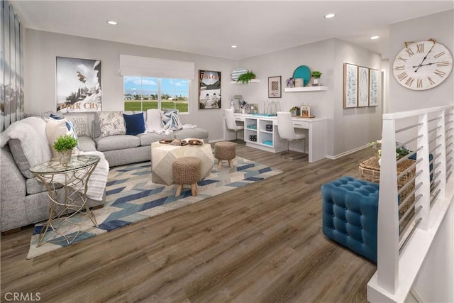 9031 Carson Ave, Hesperia, CA 92344 - living area featuring wood finished floors and recessed lighting