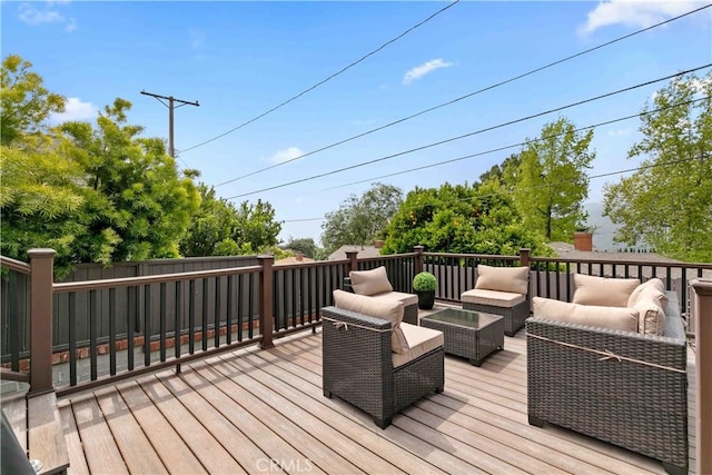 3348 Burritt Way, La Crescenta, CA 91214 - wooden deck with an outdoor living space