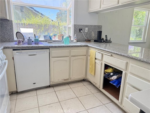 23020 Jensen Ct, Grand Terrace, CA 92313 - kitchen featuring white appliances and tasteful backsplash
