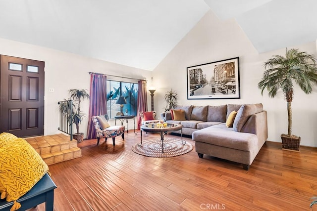 7826 Winnetka Ave, Winnetka, CA 91306 - living area featuring high vaulted ceiling and wood finished floors