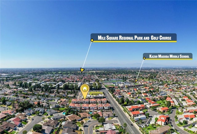 10413 Saint Anna Pl, Fountain Valley, CA 92708 - aerial view of property and surrounding area featuring nearby suburban area