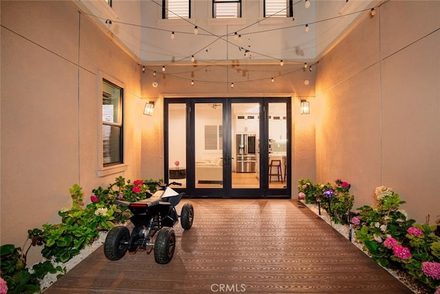 10413 Saint Anna Pl, Fountain Valley, CA 92708 - doorway to property with french doors and stucco siding