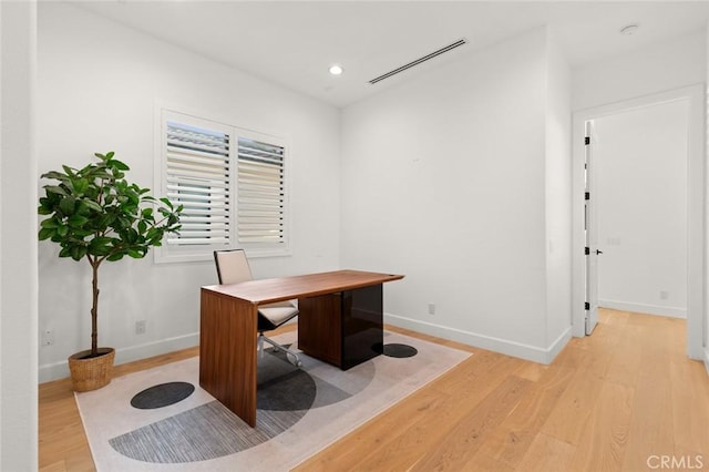 10413 Saint Anna Pl, Fountain Valley, CA 92708 - office area featuring light wood-style flooring and recessed lighting